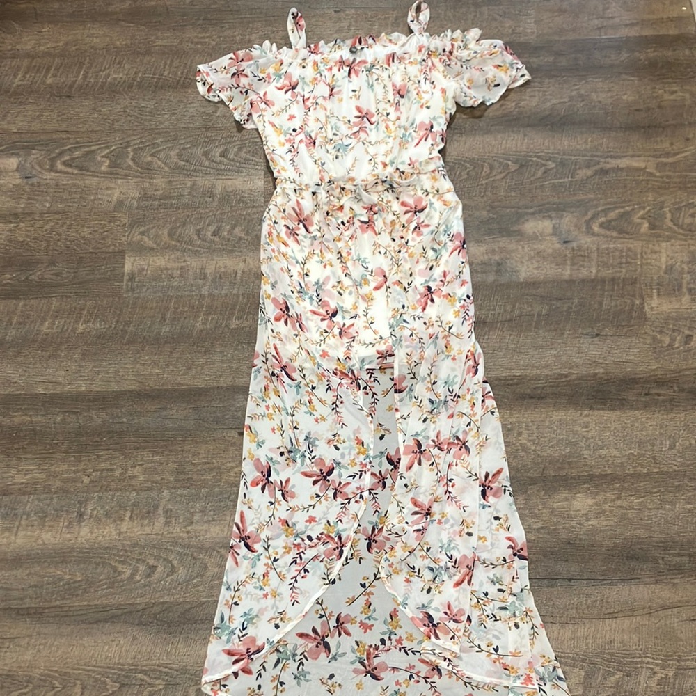 Juniors Lined Romper with Duster
